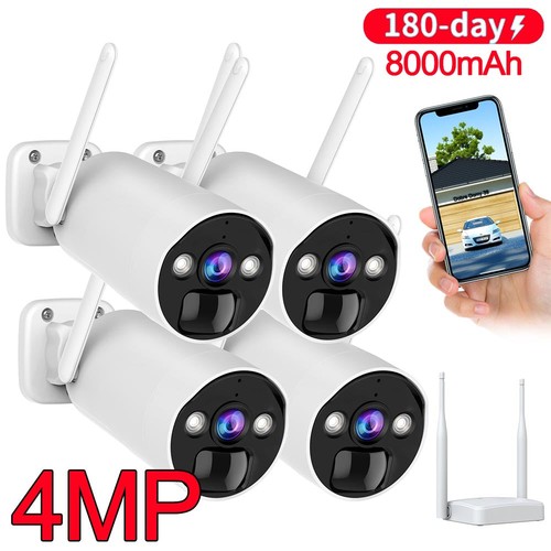 4MP Funk Akku WLAN Überwachungskamera Set