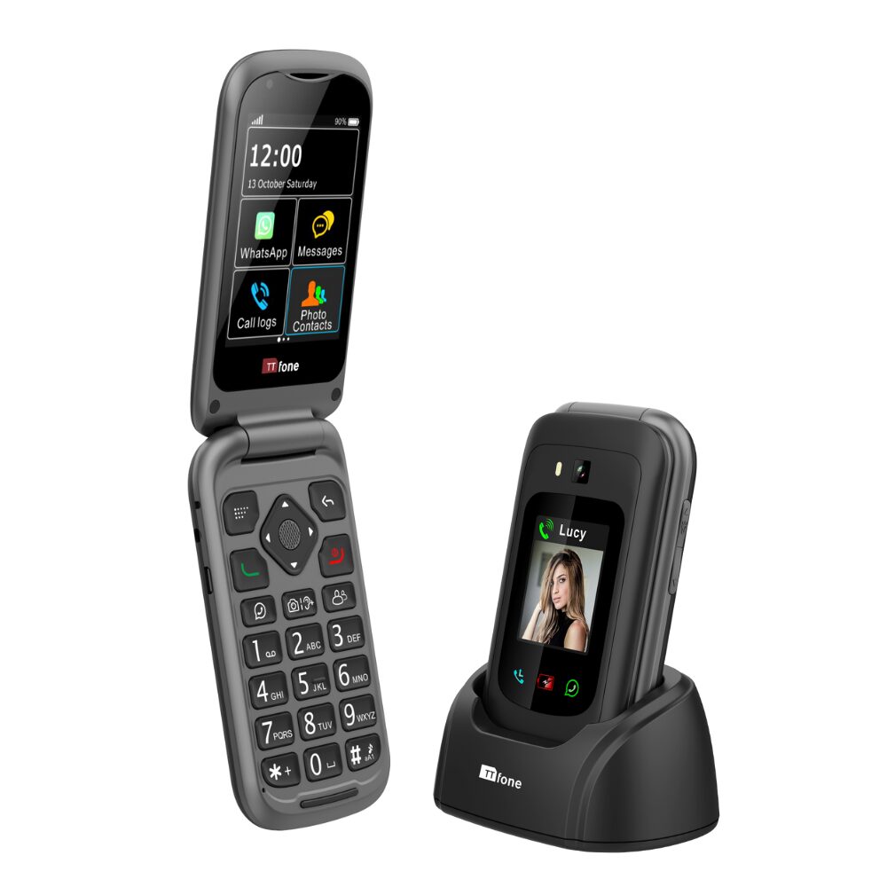 TTfone TT970 WhatsApp 4G Touchscreen Senior Big Button Flip Phone EU - Produktbild