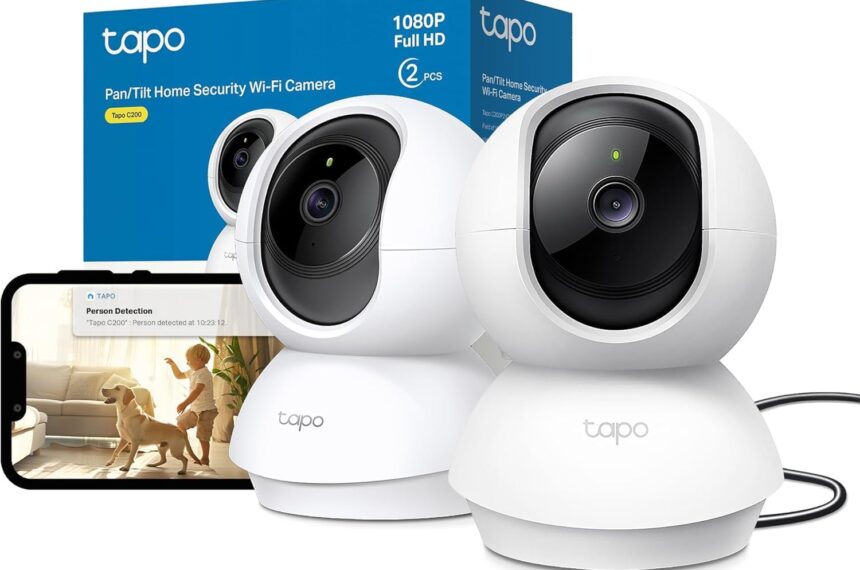 Tapo TP-Link C200P2 360° Überwachungskamera für den Innenbereich, 1080P, Nachtsicht, Bewegungserkennung, Zwei-Wege-Audio, kom