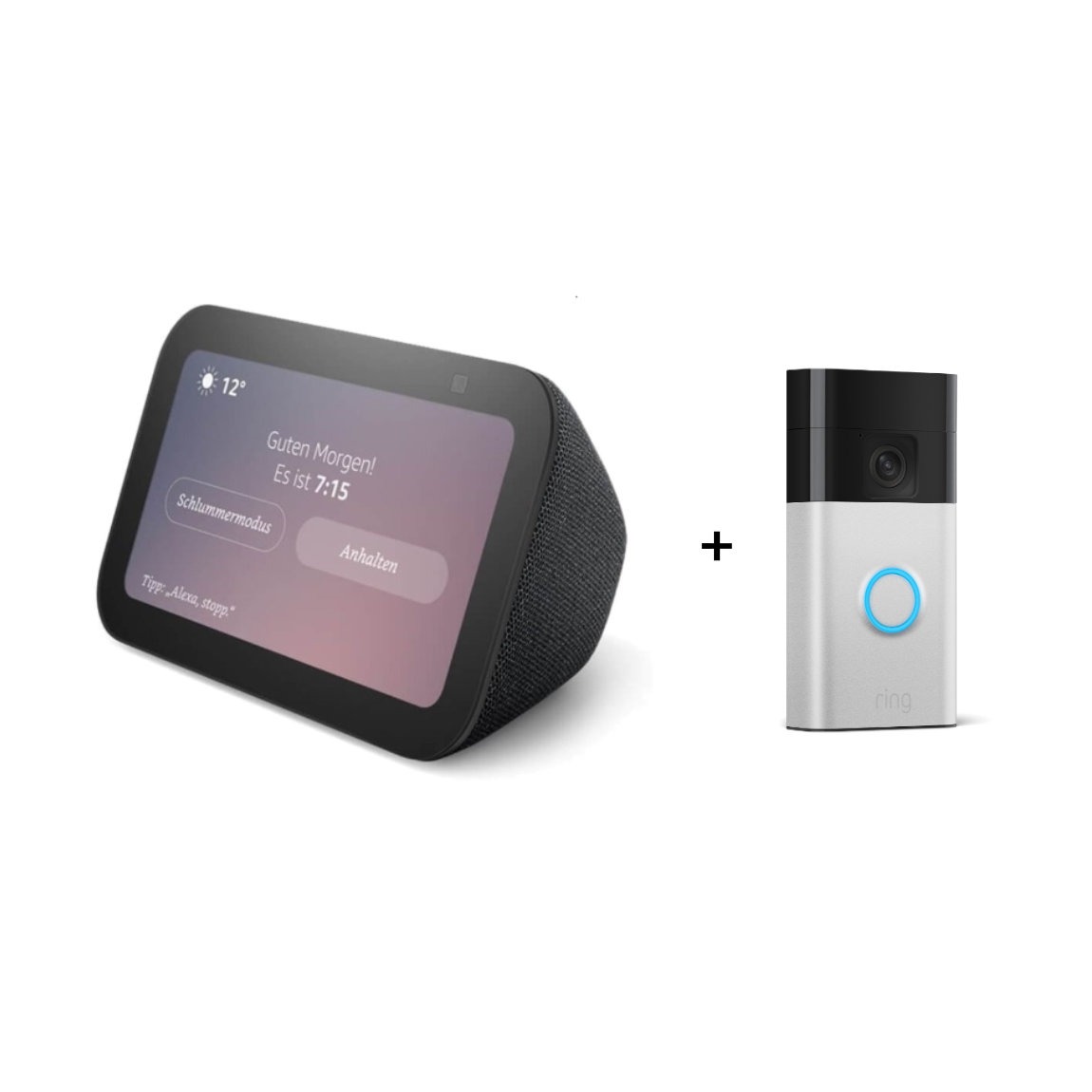 Ring Battery Video Doorbell + Amazon Echo Show 5 - Neueste Generation