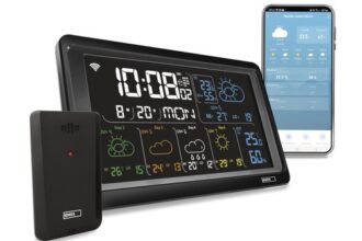 EMOS GoSmart WiFi-Wetterstation mit Funk-Außensensor Farbdisplay