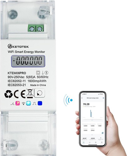 Smart Stromzähler Hutschiene 1 Phasig Bidirektional