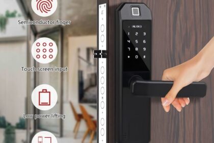 Schwarz Fingerprint Lock Berühren Fingerabdruck Sperren