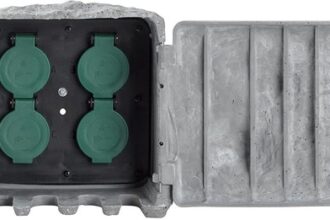 BOLD Smarte Aussensteckdose Gartensteckdose Stein-Optik 4-Fach