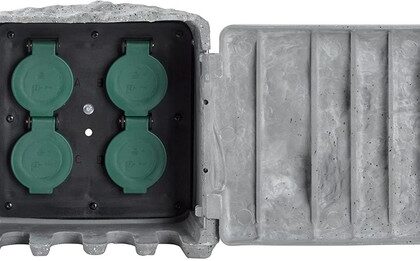 BOLD Smarte Aussensteckdose Gartensteckdose Stein-Optik 4-Fach