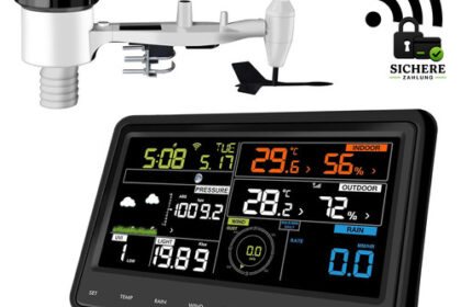 Wetterstation WLAN 7-in-1 Sensor Solarbetrieb Farbdisplay