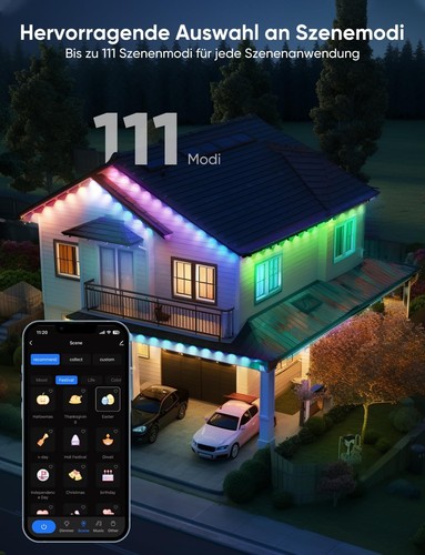 APPECK Smarte Außenbeleuchtung 30m – RGB