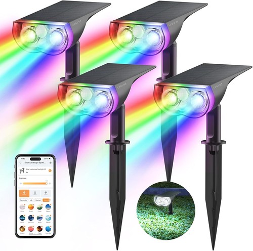 Smart Solar Gartenstrahler 4er Set RGBW