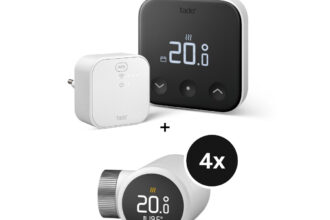 tado° X Starter Kit mit Smartes Thermostat, Heizkörper-Thermostat - 4er-Set & Bridge - für Gasthermen