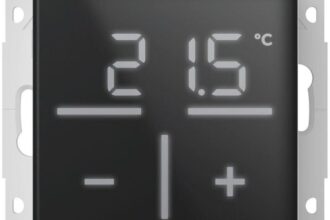 Homematic IP Glas-Wandthermostat, Front Schwarz 230V