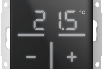 Homematic IP Glas-Wandthermostat, Front Schwarz 230V