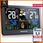 Newentor Wetterstation Funk mit Außensensor, LED