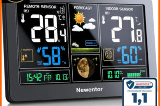 Newentor Wetterstation Funk mit Außensensor, LED
