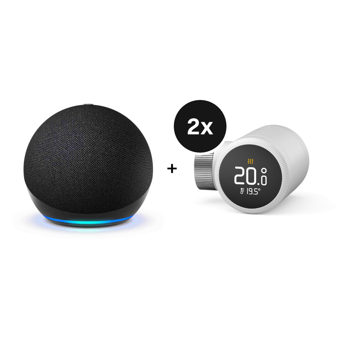 Amazon Echo Dot (5th Gen) + tado° X Smartes Heizkörper-Thermostat - 2er-Set